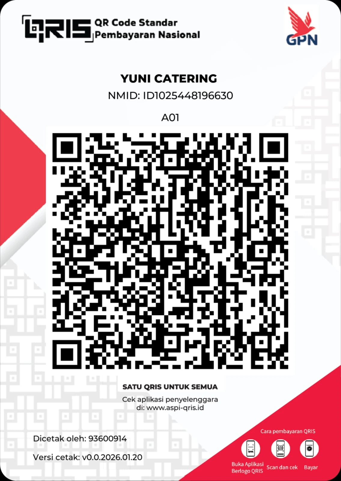 QRIS Yuni Catering